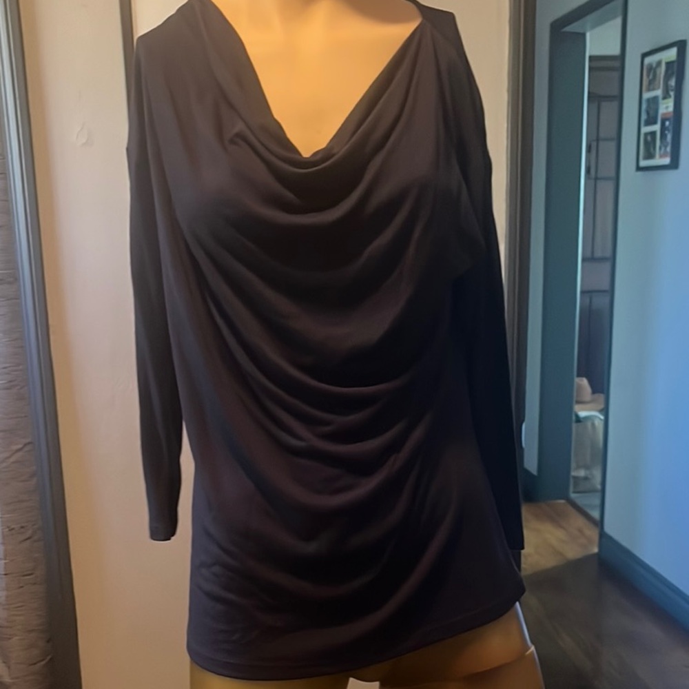 Chic Black Draped Blouse